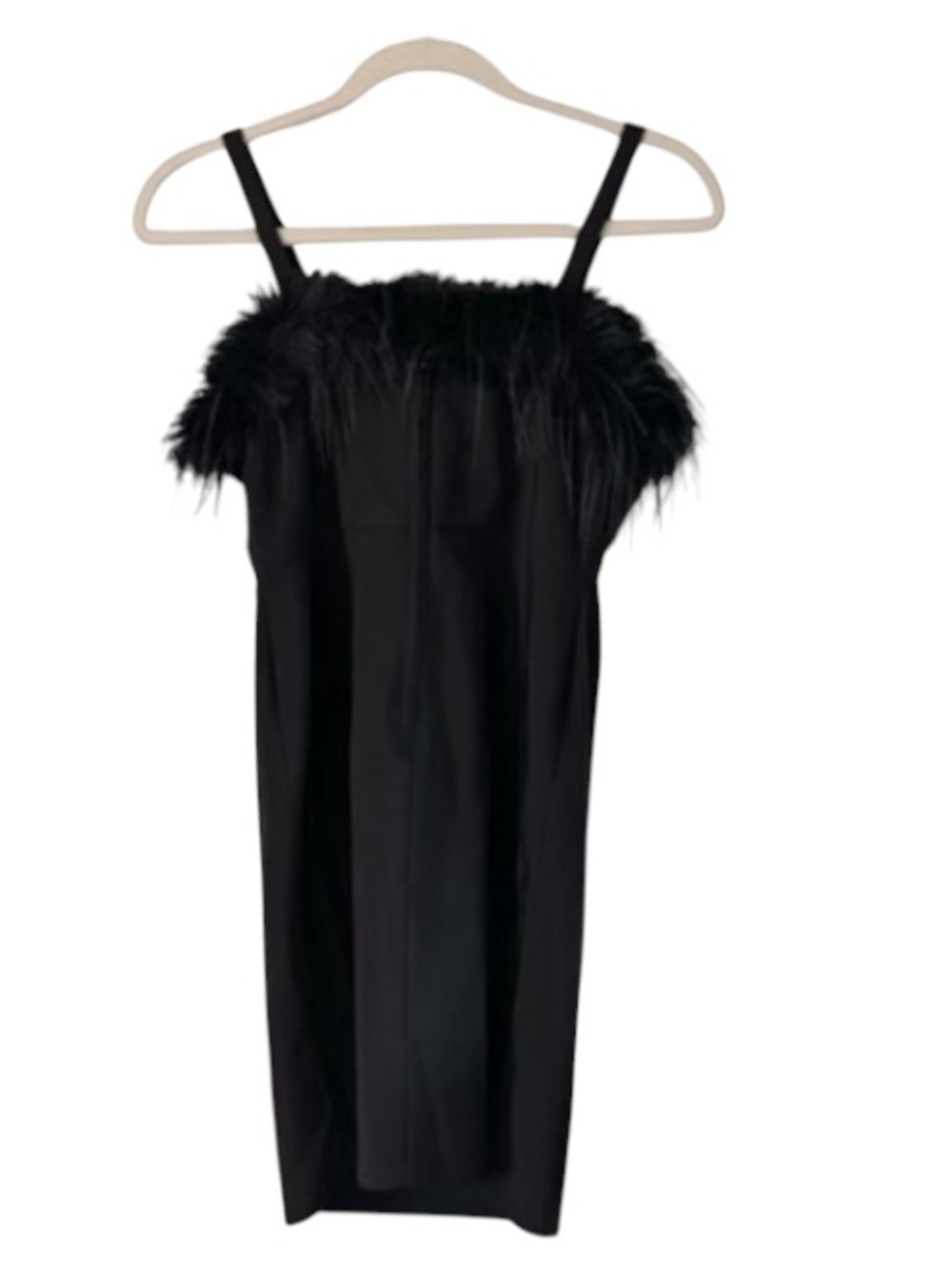 Stella 88 Girls Black Feather-Trim Party Formal Dress Sz S(7)